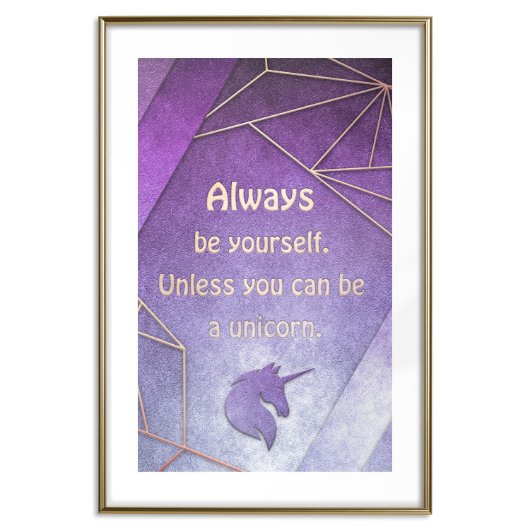 Poster Be Yourself - geometric purple composition with English text 114574 additionalImage 16