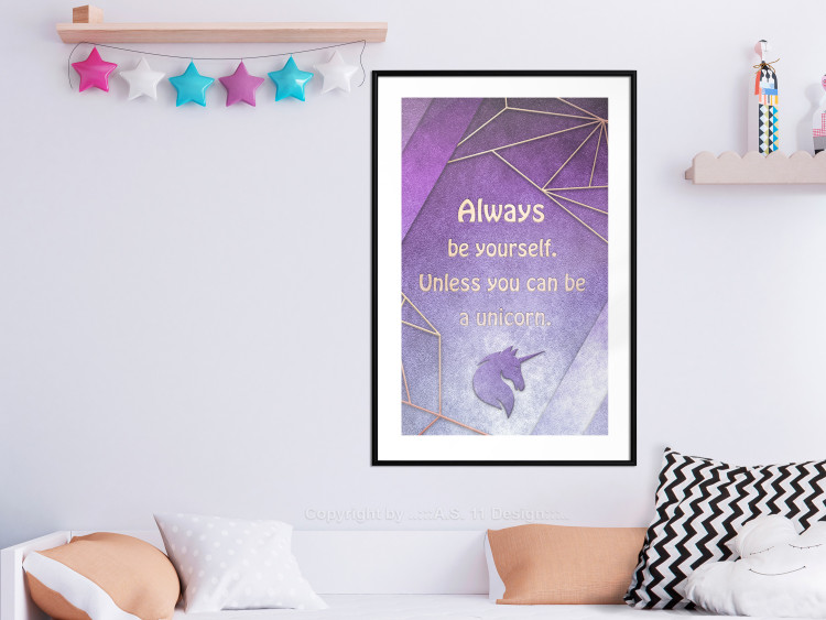 Poster Be Yourself - geometric purple composition with English text 114574 additionalImage 6