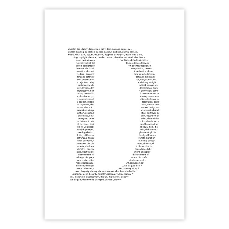 Wall Poster Letter D - black texts forming the shape of the fourth alphabet letter 114874 additionalImage 20