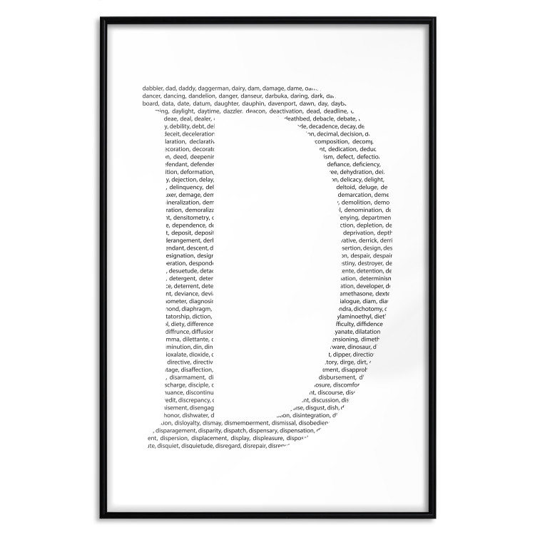 Wall Poster Letter D - black texts forming the shape of the fourth alphabet letter 114874 additionalImage 15