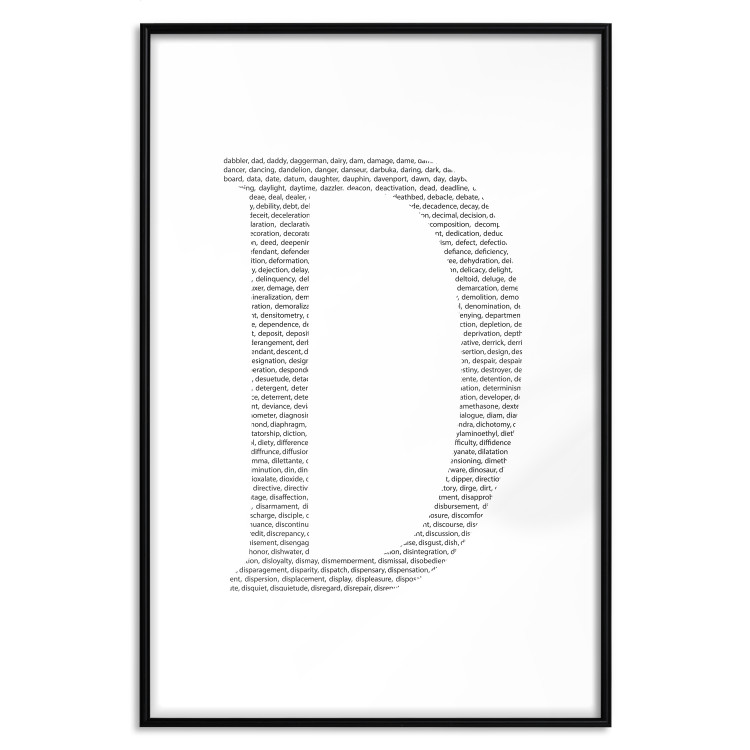 Wall Poster Letter D - black texts forming the shape of the fourth alphabet letter 114874 additionalImage 16