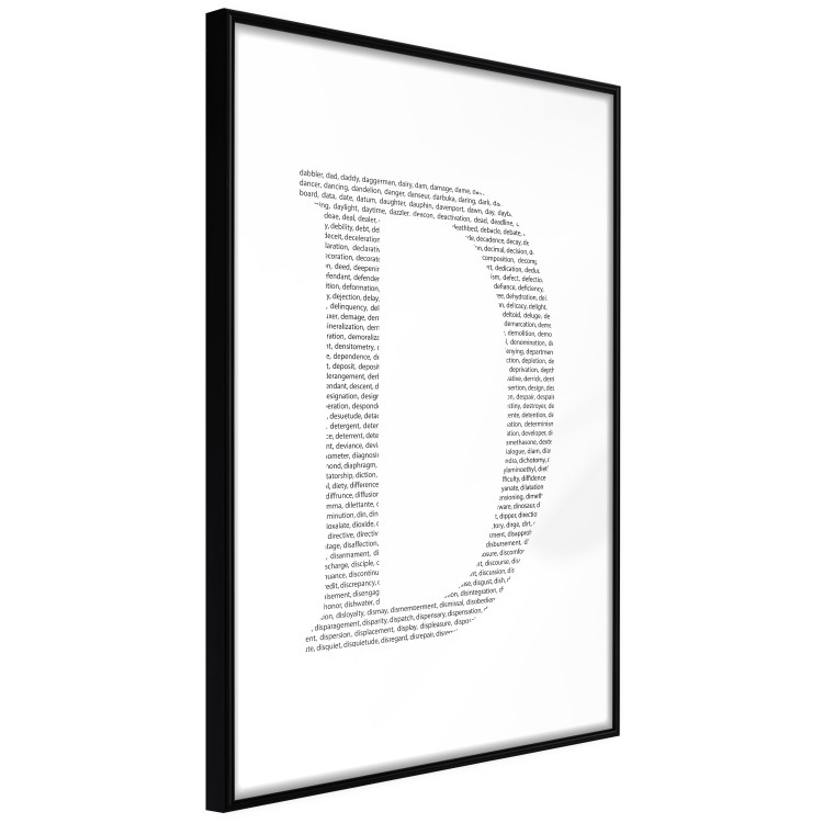 Wall Poster Letter D - black texts forming the shape of the fourth alphabet letter 114874 additionalImage 11