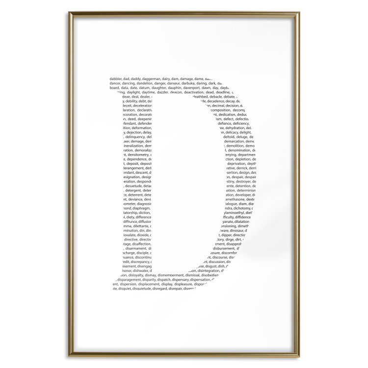 Wall Poster Letter D - black texts forming the shape of the fourth alphabet letter 114874 additionalImage 19