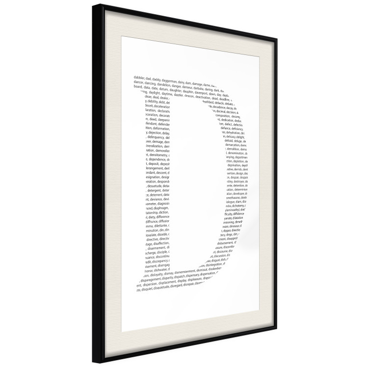Wall Poster Letter D - black texts forming the shape of the fourth alphabet letter 114874 additionalImage 3