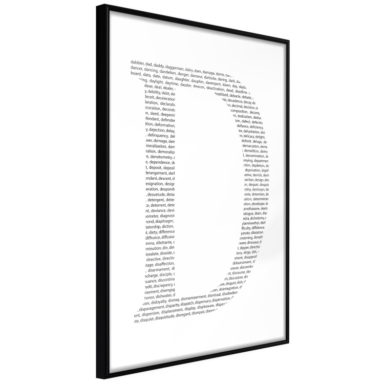 Wall Poster Letter D - black texts forming the shape of the fourth alphabet letter 114874 additionalImage 10