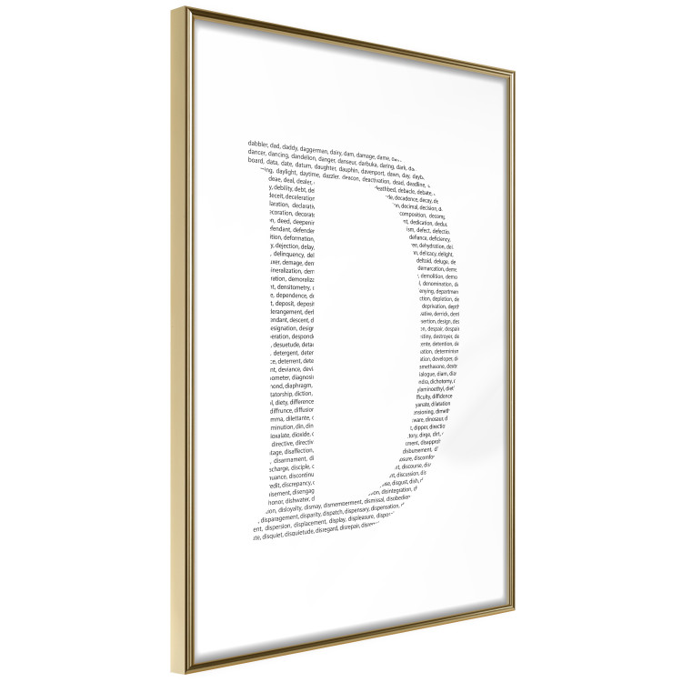 Wall Poster Letter D - black texts forming the shape of the fourth alphabet letter 114874 additionalImage 8