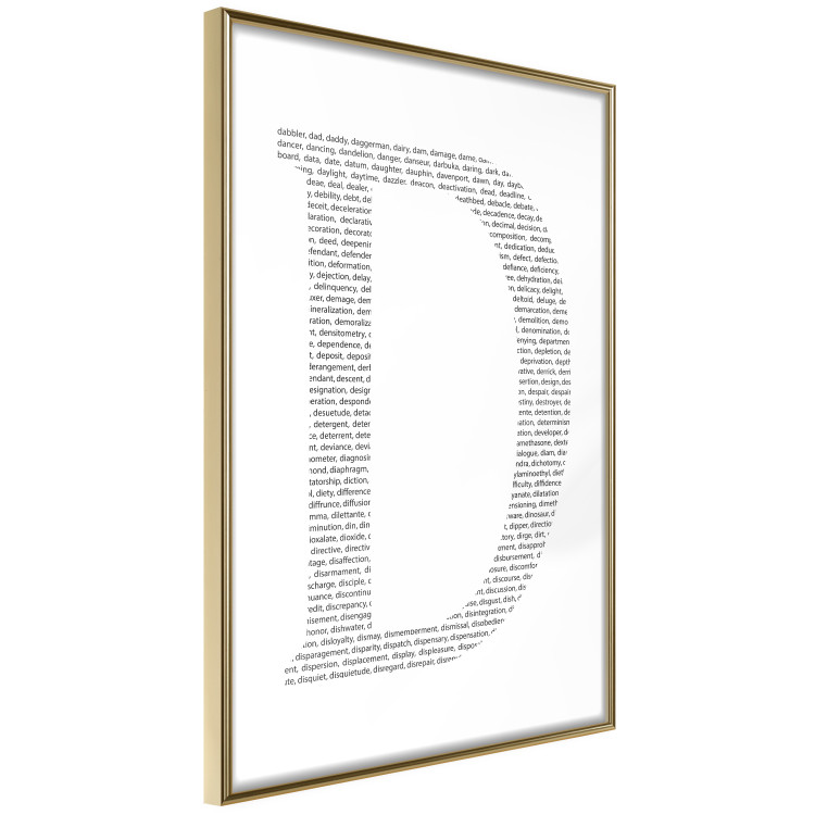 Wall Poster Letter D - black texts forming the shape of the fourth alphabet letter 114874 additionalImage 14