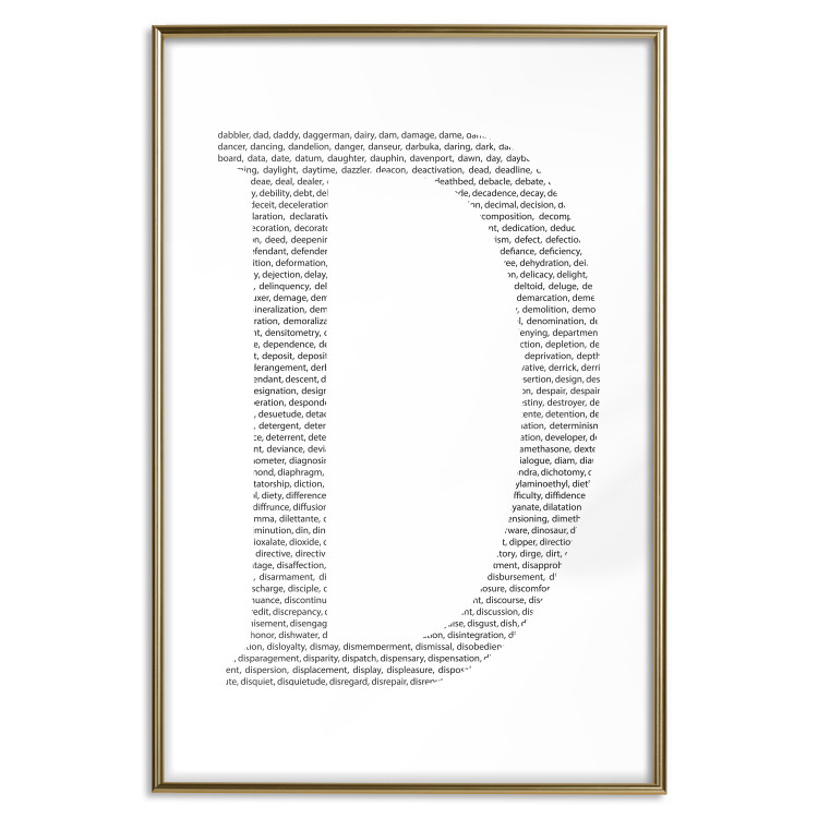 Wall Poster Letter D - black texts forming the shape of the fourth alphabet letter 114874 additionalImage 16