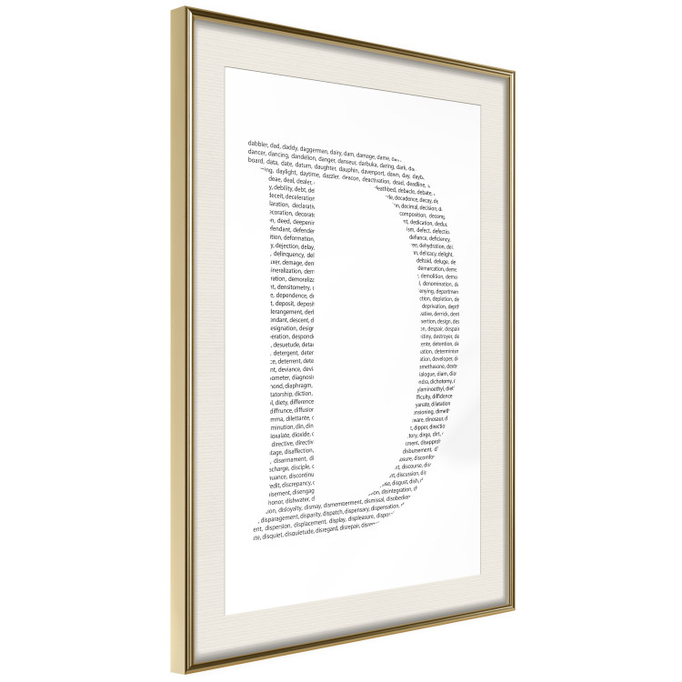Wall Poster Letter D - black texts forming the shape of the fourth alphabet letter 114874 additionalImage 2