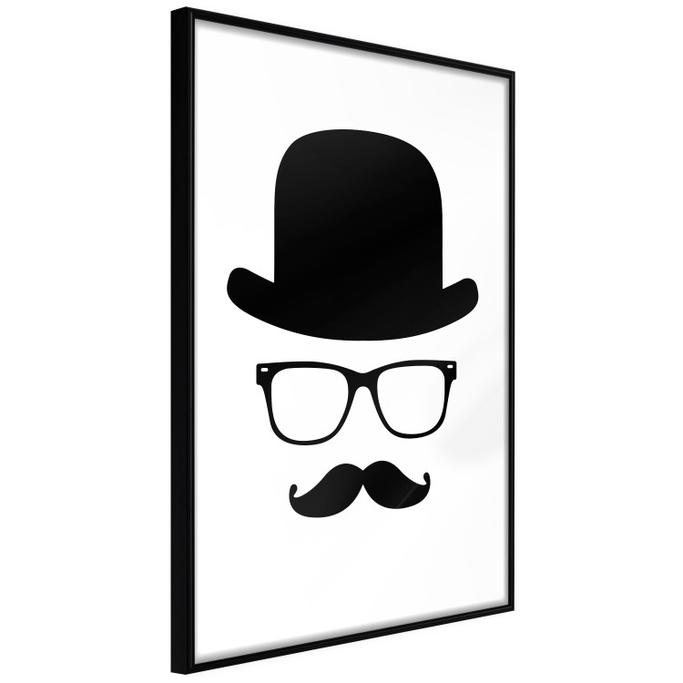 Wall Poster Retro mustache - black and white composition with a bearded man in a hat 115074 additionalImage 11