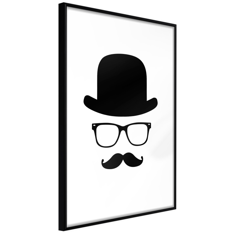 Wall Poster Retro mustache - black and white composition with a bearded man in a hat 115074 additionalImage 12