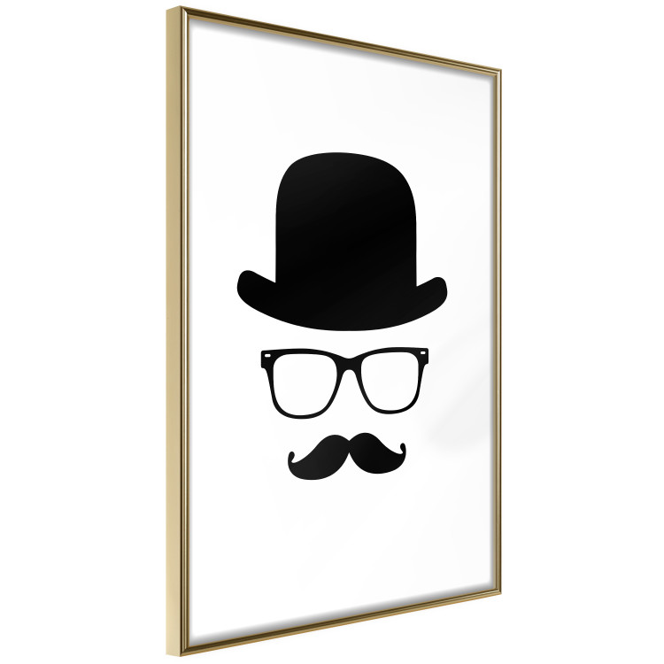 Wall Poster Retro mustache - black and white composition with a bearded man in a hat 115074 additionalImage 10