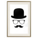 Wall Poster Retro mustache - black and white composition with a bearded man in a hat 115074 additionalThumb 19