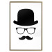 Wall Poster Retro mustache - black and white composition with a bearded man in a hat 115074 additionalThumb 20