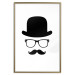 Wall Poster Retro mustache - black and white composition with a bearded man in a hat 115074 additionalThumb 14