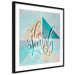 Poster Live simply (square) - English text on a background with triangles and wood 116374 additionalThumb 11