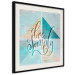 Poster Live simply (square) - English text on a background with triangles and wood 116374 additionalThumb 3