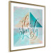 Poster Live simply (square) - English text on a background with triangles and wood 116374 additionalThumb 6