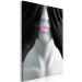 Canvas Print Pink Lips - Black and white portrait of the blindfolded figure 116974 additionalThumb 2