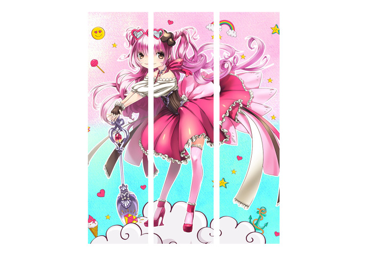 Room Divider Witch Miko - fantasy pink anime character on a colorful background 117374 additionalImage 3