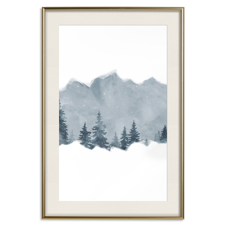 Poster Slice of Siberia - winter landscape of forest trees and misty sky 117774 additionalImage 19