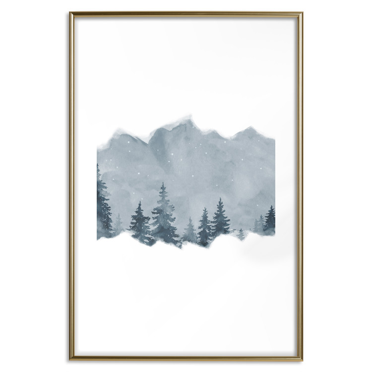Poster Slice of Siberia - winter landscape of forest trees and misty sky 117774 additionalImage 16