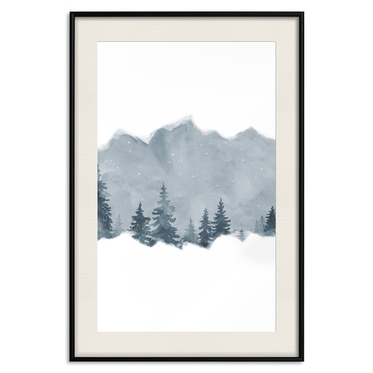 Poster Slice of Siberia - winter landscape of forest trees and misty sky 117774 additionalImage 18