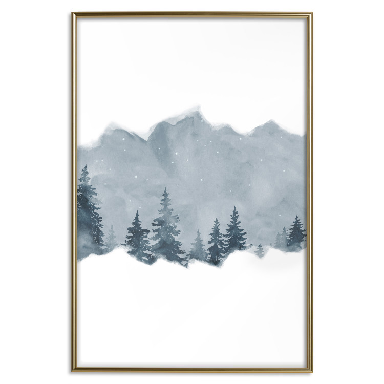 Poster Slice of Siberia - winter landscape of forest trees and misty sky 117774 additionalImage 16