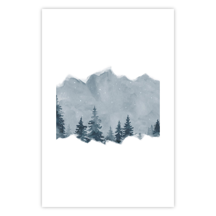 Poster Slice of Siberia - winter landscape of forest trees and misty sky 117774 additionalImage 25