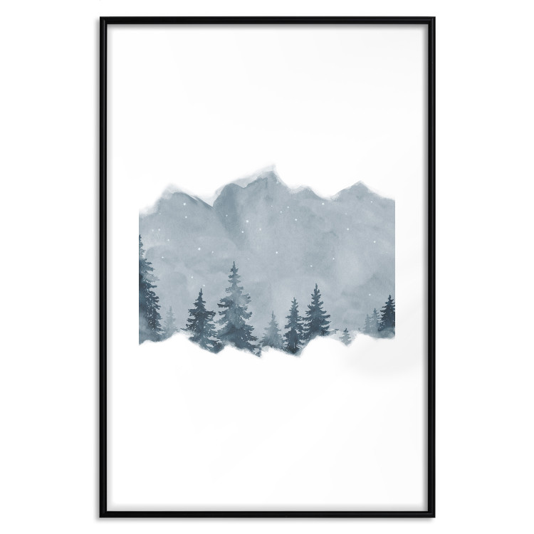 Poster Slice of Siberia - winter landscape of forest trees and misty sky 117774 additionalImage 15