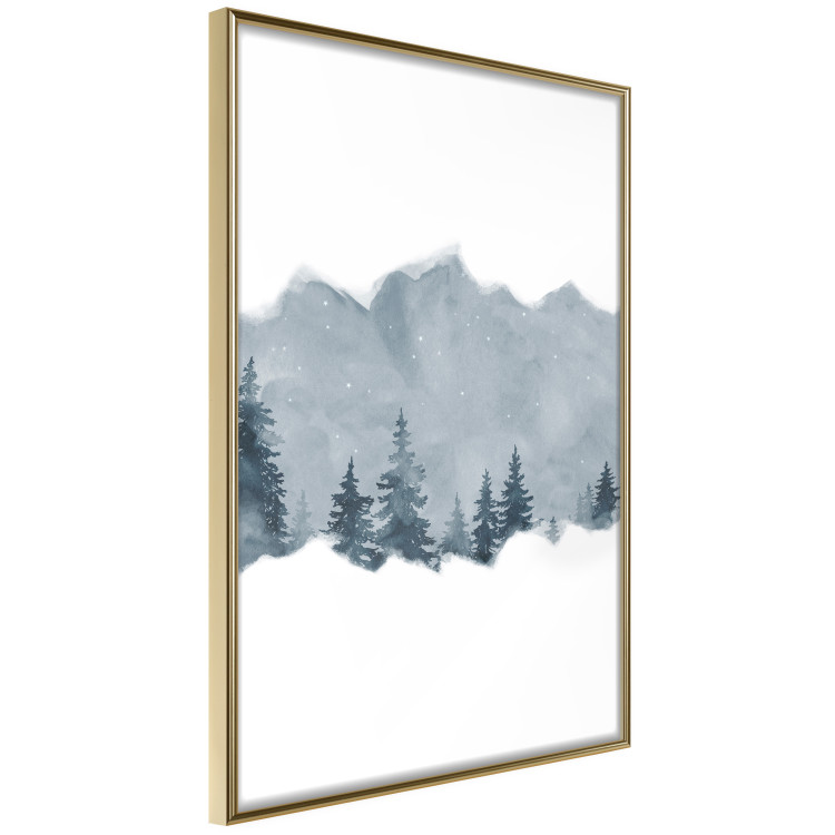 Poster Slice of Siberia - winter landscape of forest trees and misty sky 117774 additionalImage 12