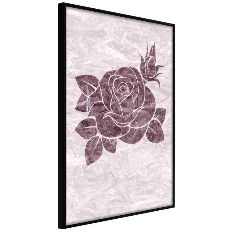 Wall Poster Splinters of Love - pink botanical composition with a rose flower and leaves 118274 additionalImage 12
