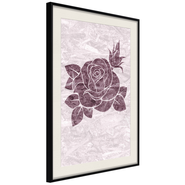 Wall Poster Splinters of Love - pink botanical composition with a rose flower and leaves 118274 additionalImage 3