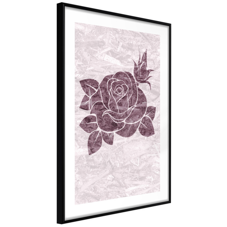 Wall Poster Splinters of Love - pink botanical composition with a rose flower and leaves 118274 additionalImage 11