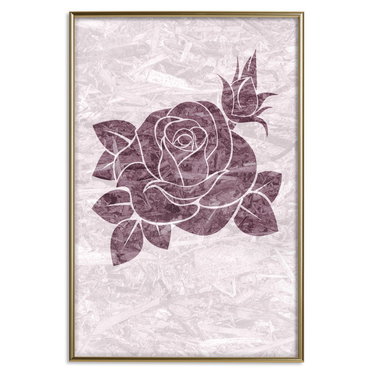 Wall Poster Splinters of Love - pink botanical composition with a rose flower and leaves 118274 additionalImage 16