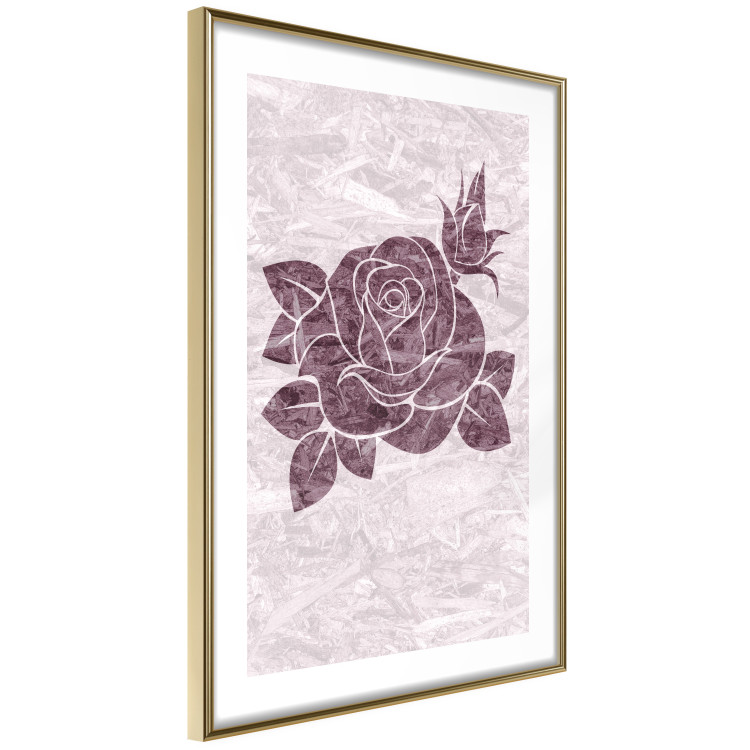 Wall Poster Splinters of Love - pink botanical composition with a rose flower and leaves 118274 additionalImage 8