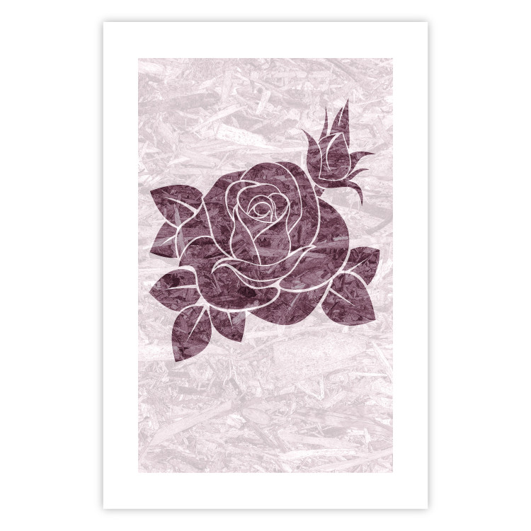 Wall Poster Splinters of Love - pink botanical composition with a rose flower and leaves 118274 additionalImage 25