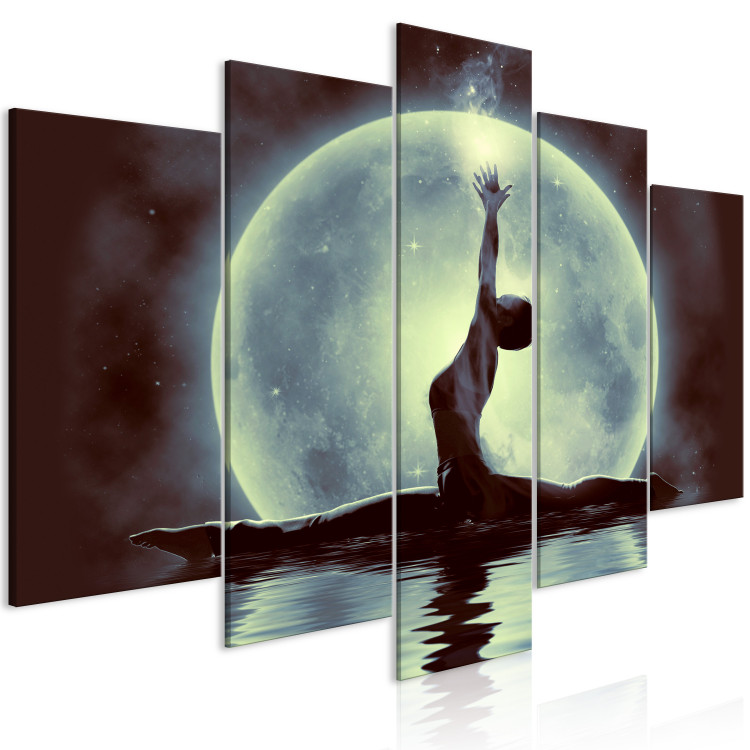 Canvas Art Print Lunar dance - a ballerina against the background of moon 122774 additionalImage 2