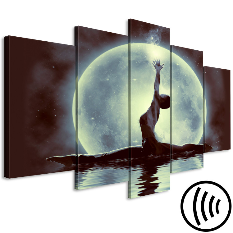 Canvas Art Print Lunar dance - a ballerina against the background of moon 122774 additionalImage 6