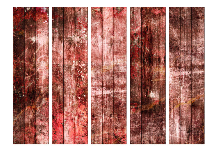 Room Divider Screen Purple Wood II - texture of wooden planks in a reddish shade 122974 additionalImage 3
