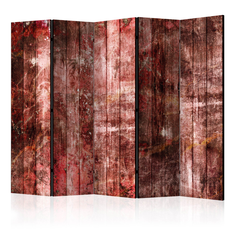 Room Divider Screen Purple Wood II - texture of wooden planks in a reddish shade 122974