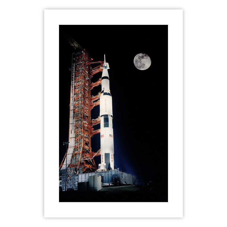 Wall Poster Destination - illuminated rocket in a docking station against the moon backdrop 123174 additionalImage 19