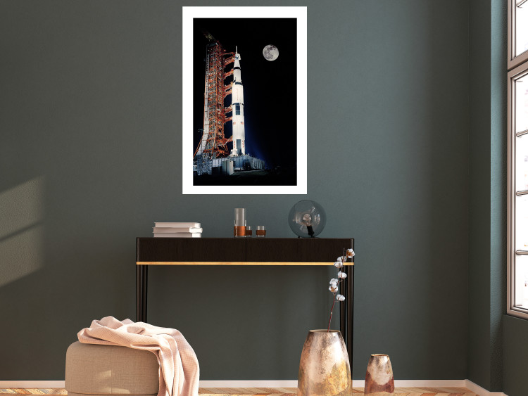 Wall Poster Destination - illuminated rocket in a docking station against the moon backdrop 123174 additionalImage 4