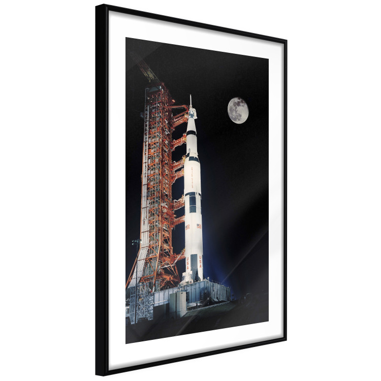 Wall Poster Destination - illuminated rocket in a docking station against the moon backdrop 123174 additionalImage 11