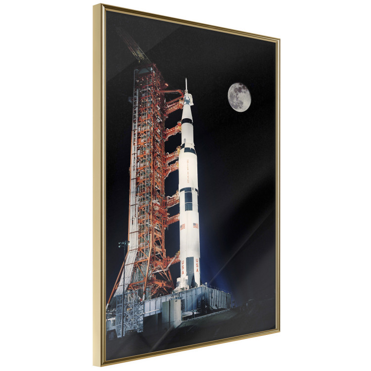 Wall Poster Destination - illuminated rocket in a docking station against the moon backdrop 123174 additionalImage 12
