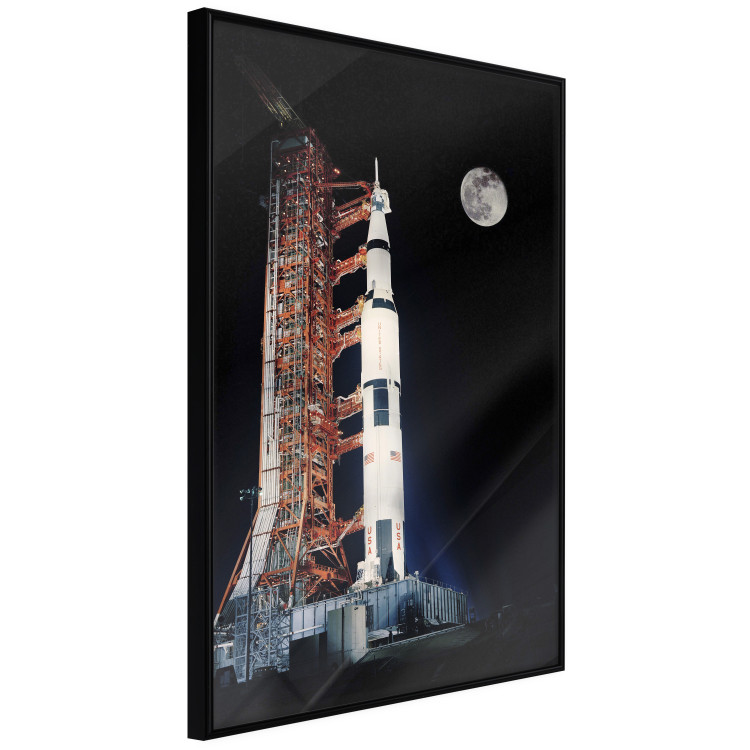Wall Poster Destination - illuminated rocket in a docking station against the moon backdrop 123174 additionalImage 12