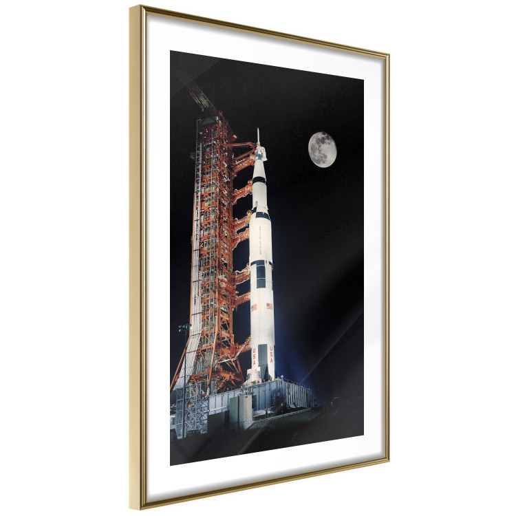 Wall Poster Destination - illuminated rocket in a docking station against the moon backdrop 123174 additionalImage 8