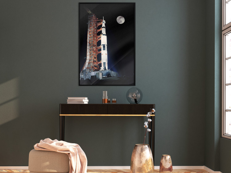 Wall Poster Destination - illuminated rocket in a docking station against the moon backdrop 123174 additionalImage 5