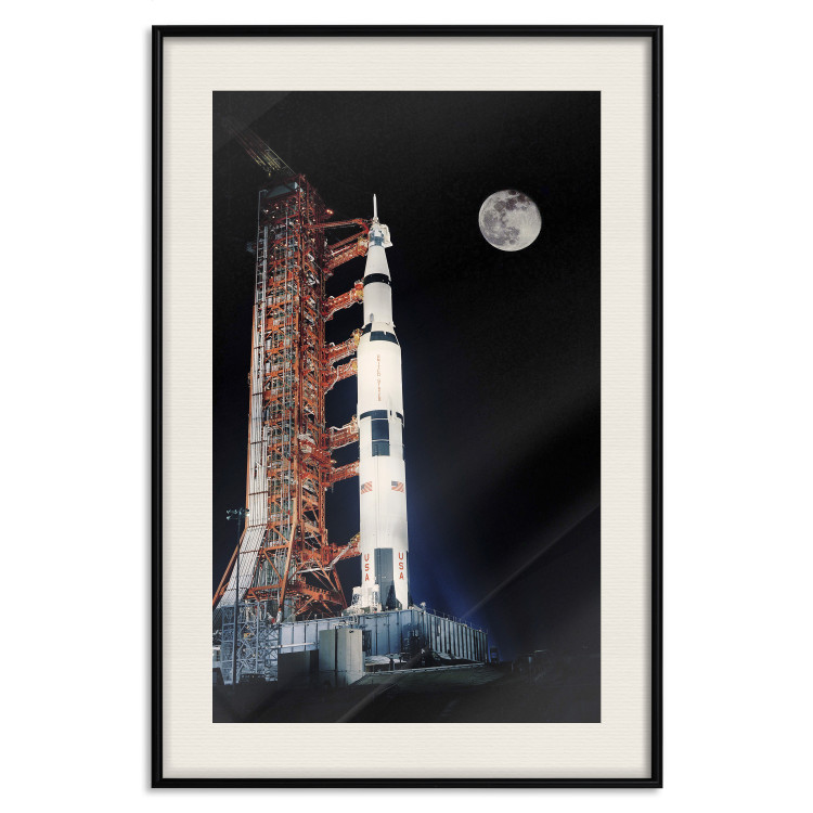 Wall Poster Destination - illuminated rocket in a docking station against the moon backdrop 123174 additionalImage 18