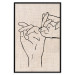 Poster Always Together - abstract line art of hands on light fabric texture 123774 additionalThumb 18